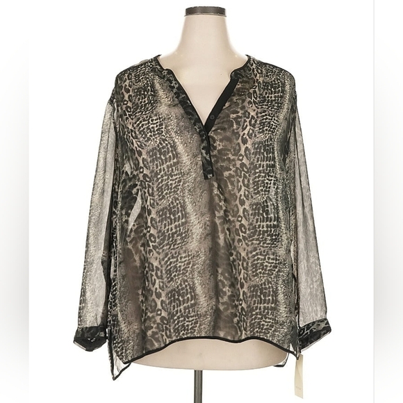Sejour Silver Velvet Animal Print Tunic โ Size 18W โ NWT - Picture 2 of 7